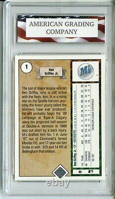 1989 Upper Deck #1 Ken Griffey Jr. Rookie Card AGC 10 Gem Mint Seattle Mariners