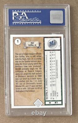 1989 Upper Deck Ken Griffey Jr Seattle Mariners Star Rookie Card #1 PSA 9 Mint