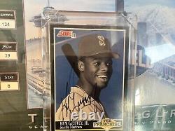 1991 Score Baseball #858 Ken Griffey JR Seattle Mariners Autographed