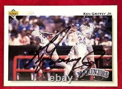 1992 Upper Deck KEN GRIFFEY JR Signed UD Card 424 90s Seattle Mariners Team HOF