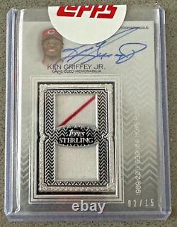 KEN GRIFFEY JR. 2021 Topps Sterling JERSEY RELIC ON CARD AUTO 02/15