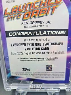 KEN GRIFFEY JR 2022 Topps COSMIC CHROME'Launched into Orbit ON CARD Auto