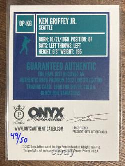 Ken Griffey Jr. 2022 Onyx Premium On Card Auto Silver # /50 Seattle Ssp