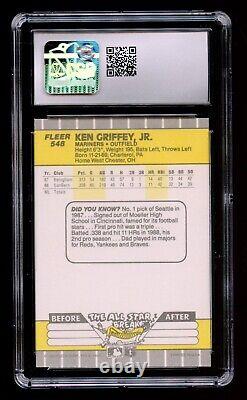 Ken Griffey Jr. #548 Fleer 1989 ROOKIE Seattle Mariners Baseball Card CSG 8.5
