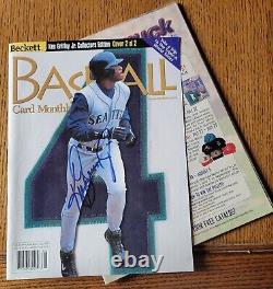 Ken Griffey Jr, Autographed Beckett Baseball Card Monthly 2 of 2, August 1999