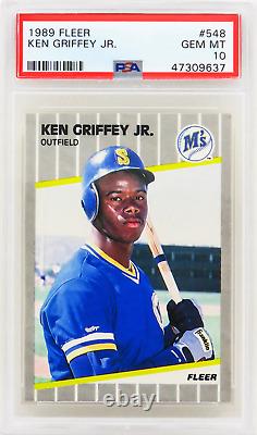Ken Griffey Jr (Seattle Mariners) 1989 Fleer Baseball #548 RC Rookie Card PSA