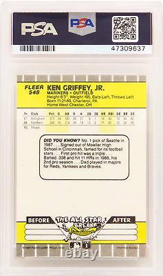 Ken Griffey Jr (Seattle Mariners) 1989 Fleer Baseball #548 RC Rookie Card PSA