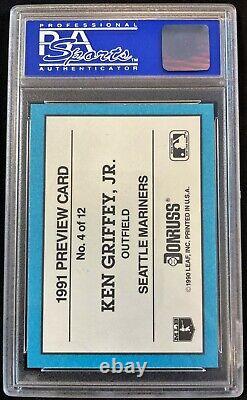 Ken Griffey Jr. Seattle Mariners 1991 Donruss Preview Card #4 PSA 10 Gem Mint