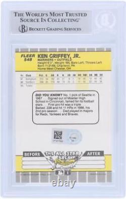 Ken Griffey Jr. Seattle Mariners Autographed 1989 Fleer #548 Beckett Rookie Card