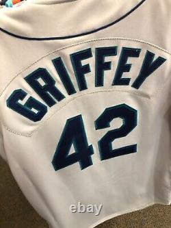 Ken Griffey Jr Seattle Mariners Grey Mitchel & Ness Jersey Mens Authentic