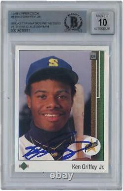 Ken Griffey Jr Seattle Mariners Signed 1989 UD #1 BAS Authenticated 10 Card