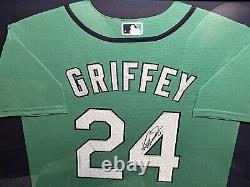 Ken Griffey Jr Signed Jersey Withdisplay Case Seattle Mariners Withcoa