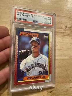 Ken Griffey Jr. Vintage PSA 8 Collector Card Topps 1990 Seattle Mariners INVEST