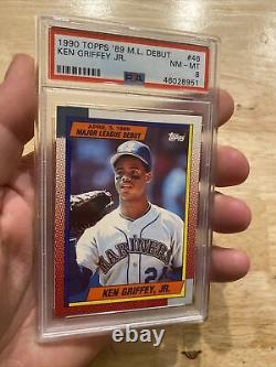 Ken Griffey Jr. Vintage PSA 8 Collector Card Topps 1990 Seattle Mariners INVEST