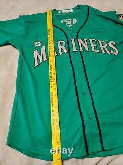MLB Majestic Cool Base Seattle Mariners Ken Griffey Jersey Sz Large Embroidered