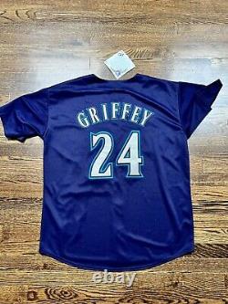 Majestic Seattle Mariners Jersey Ken Griffey Jr. #24 MLB Navy Blue Men's Size XL