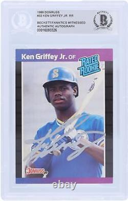 Signed Ken Griffey Jr. Mariners Baseball Slabbed Rookie Card